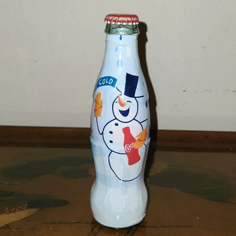 Snowman Coca-Cola Full Christmas Bottle 2008